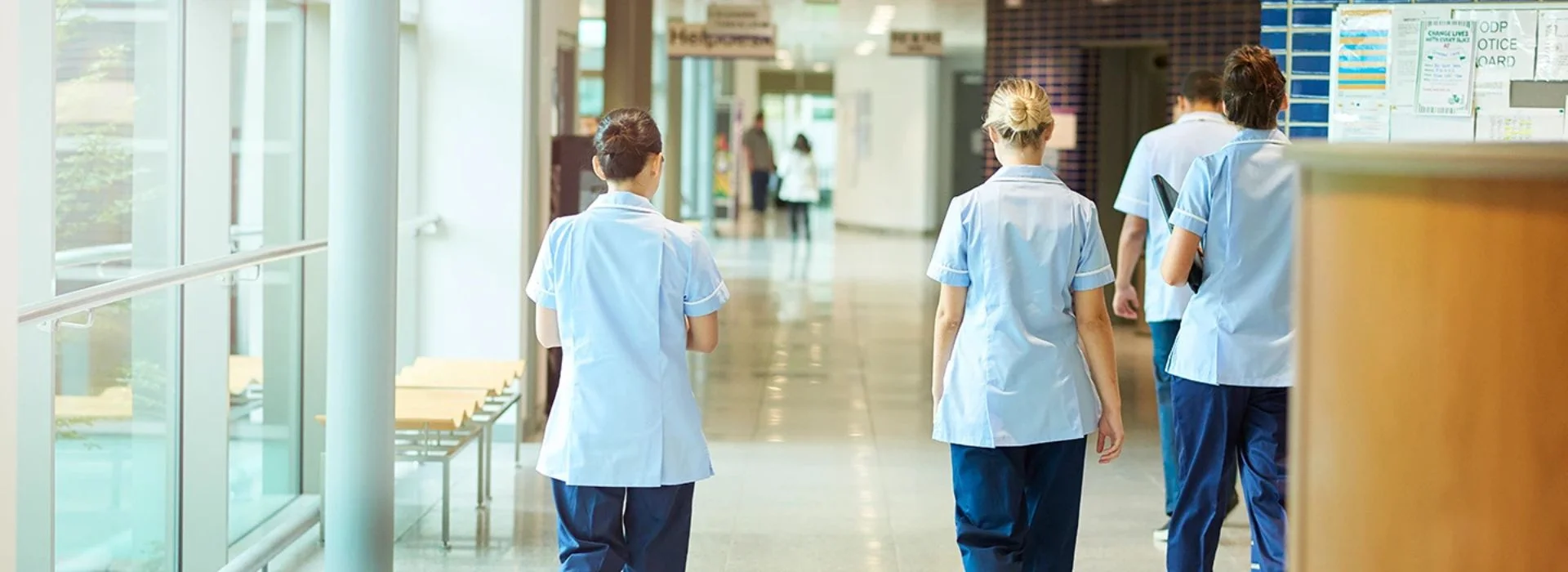 Nurses walking in hospital