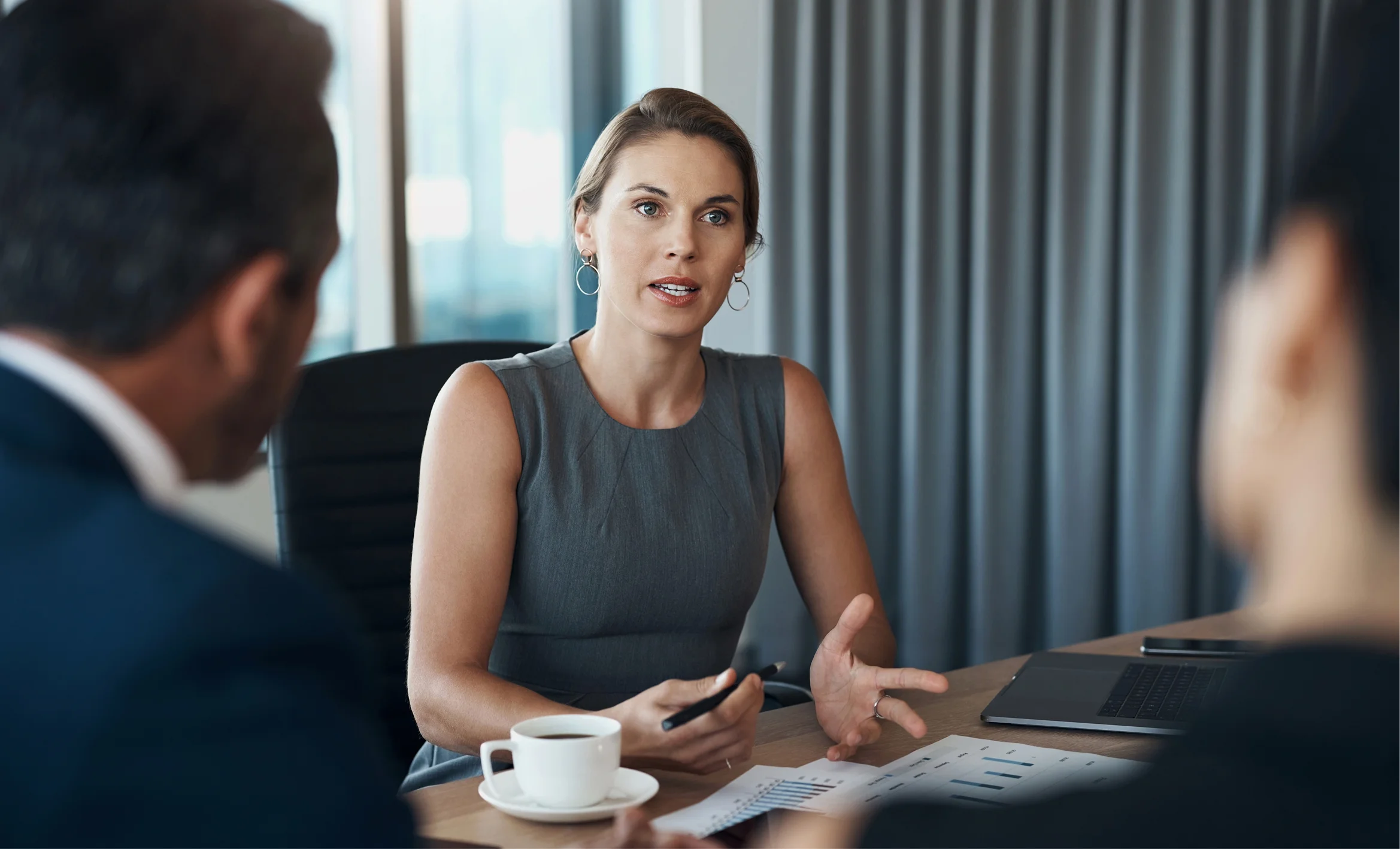 team speaking to client